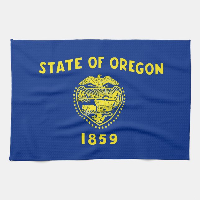 Kökshandduk med Flagga av Oregon, USA (Horisontell)