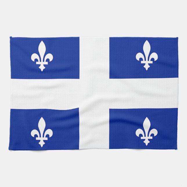 Kökshandduk med Flagga av Quebec, Kanada (Horisontell)