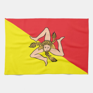Kökshandduk med Flagga av Sicilien, Italien