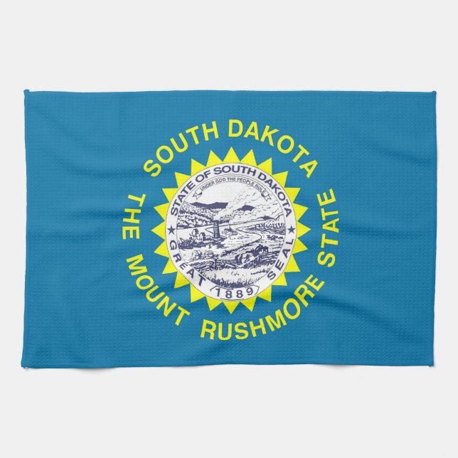 Kökshandduk med Flagga av South Dakota, USA (Horisontell)