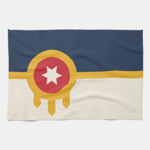 Kökshandduk med Flagga av Tulsa, Oklahoma