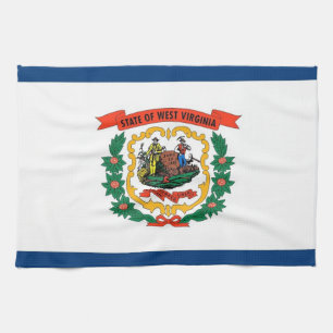 Kökshandduk med Flagga av Väster Virginia, USA