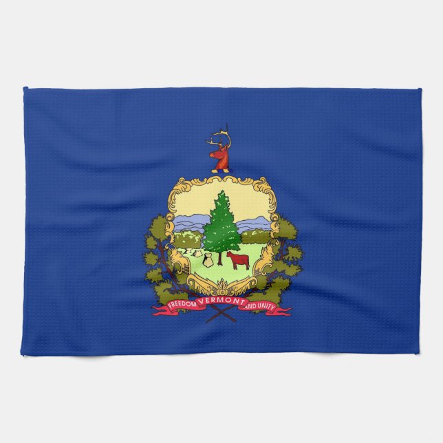 Kökshandduk med Flagga av Vermont, USA (Horisontell)