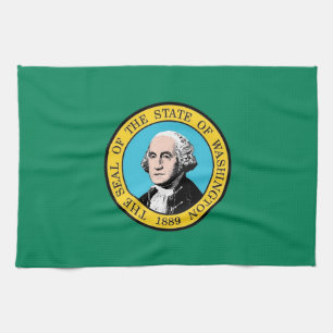 Kökshandduk med Flagga av Washington, USA