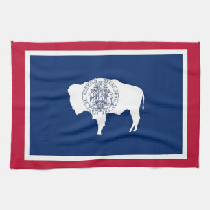 Kökshandduk med Flagga av Wyoming, USA