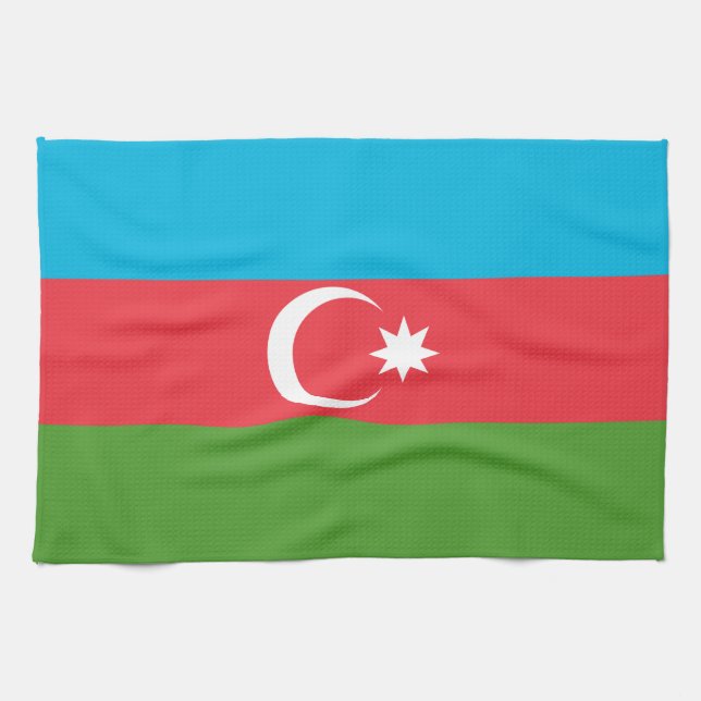 Kökshandduk med Flagga från Azerbajdzjan (Horisontell)