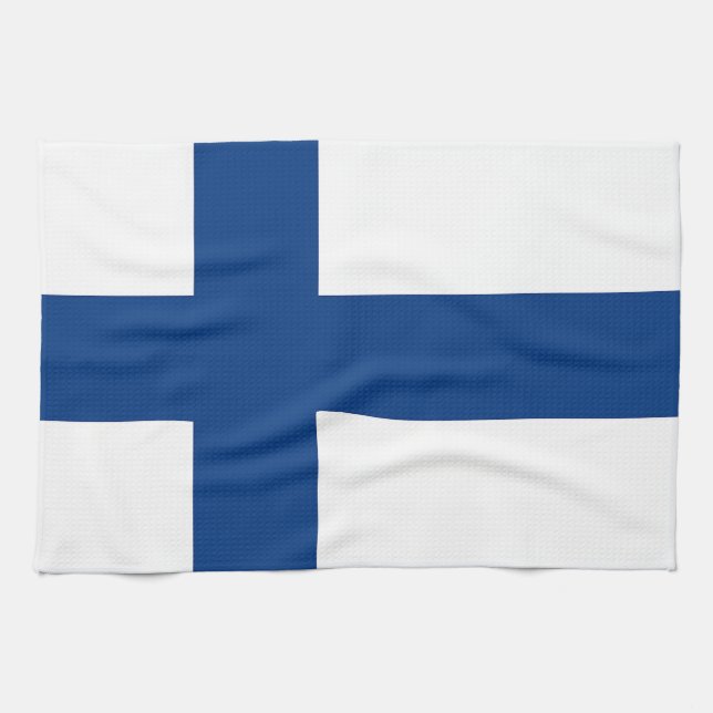 Kökshandduk med Flagga från Finland (Horisontell)
