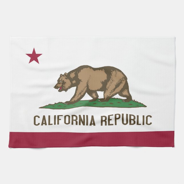 Kökshandduk med Flagga från Kalifornien, USA (Horisontell)
