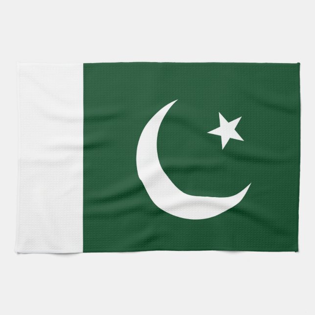 Kökshandduk med Flagga från Pakistan (Horisontell)