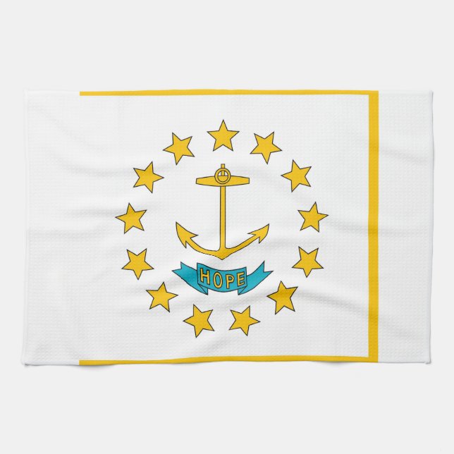 Kökshandduk med Flagga från Rhode island, USA (Horisontell)