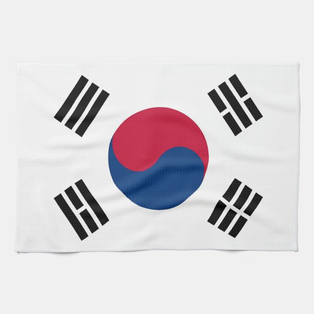Kökshandduk med Flagga från Sydkorea (Horisontell)