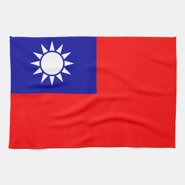 Kökshandduk med Flagga från Taiwan (Horisontell)