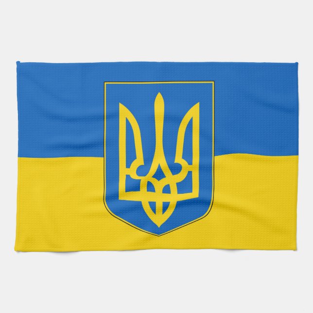 Kökshandduk med Flagga från Ukraina (Horisontell)