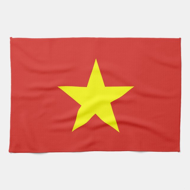 Kökshandduk med Flagga från Vietnam (Horisontell)