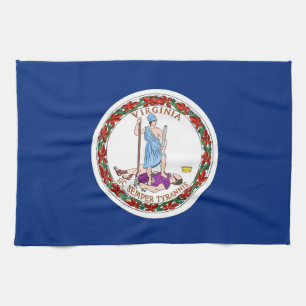 Kökshandduk med Flagga från Virginia, USA