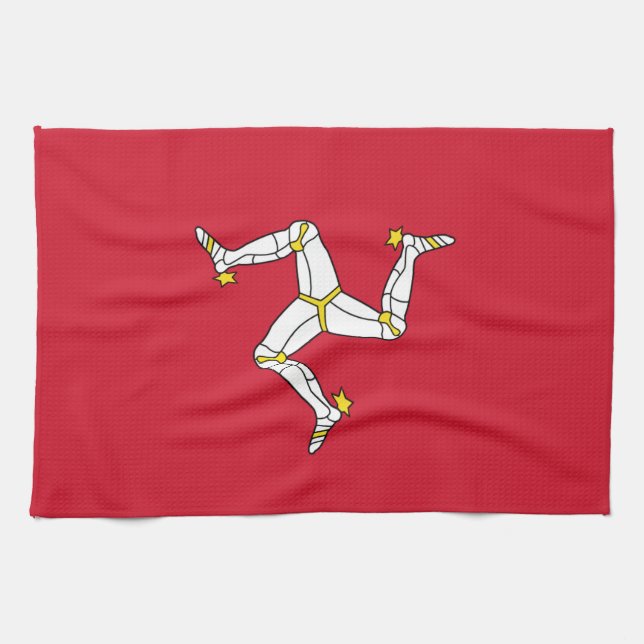 Kökshandduk med Isle of Man Flagga, Förenade kunga (Horisontell)