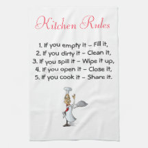 Kökshandduk med Regler och Chef för köket