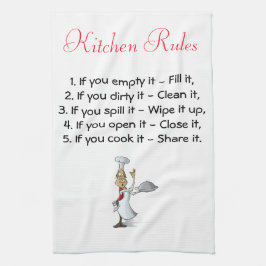 Kökshandduk med Regler och Chef för köket
