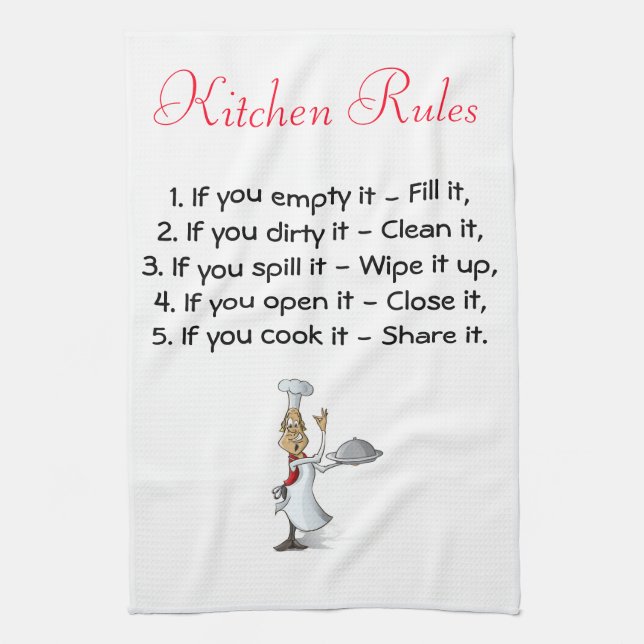 Kökshandduk med Regler och Chef för köket (Vertikal)
