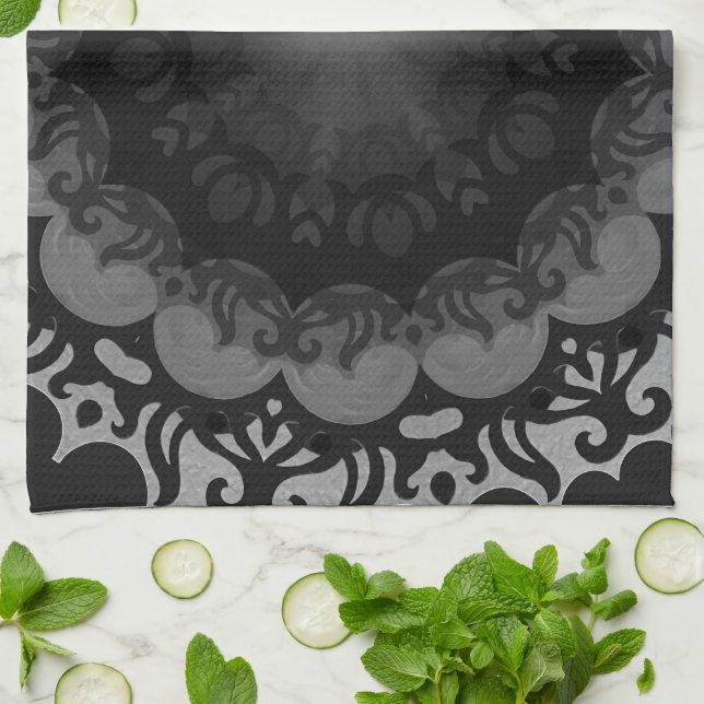 Kökshandduk - nr. 1 "för mörk Mandala" (Vikta)