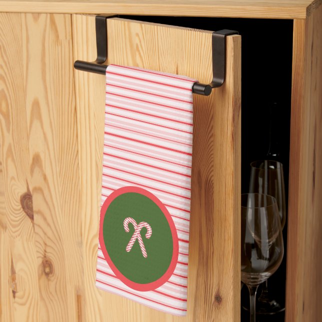 Kökshanddukar för jul/pepparmynta (Thirds Fold)