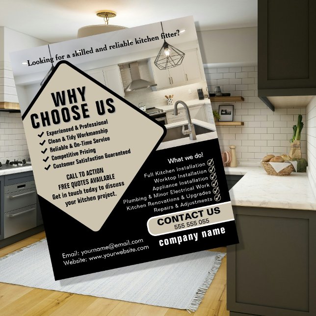 Köksinrednings Flyer – Professionell Installation  (Skapare uppladdad)
