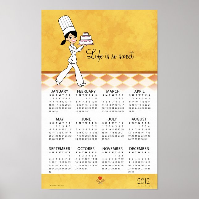 Kökskalender 2012 med Cake Chef Art Poster (Framsidan)