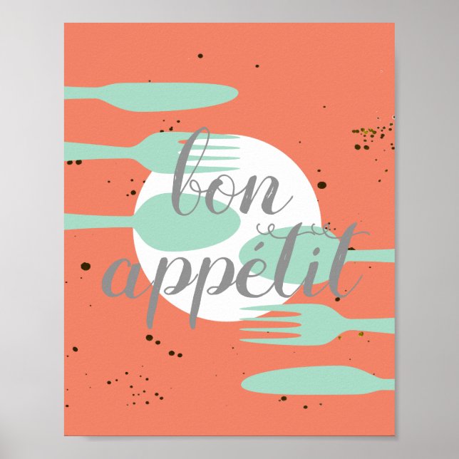 Köksköket, ord art modern stil poster (Framsidan)