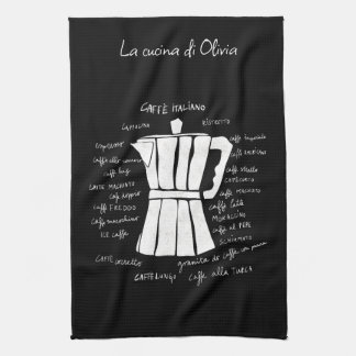 Kökskonst italiensk Espresso-kaffekorka Kökshandduk