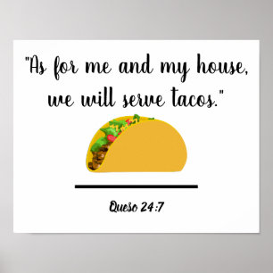 Kökskonst - som jag och mitt hus - Tacos Poster