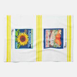 Kökskorn - Claremont CA 2 Fruit Låda-etiketter Kökshandduk