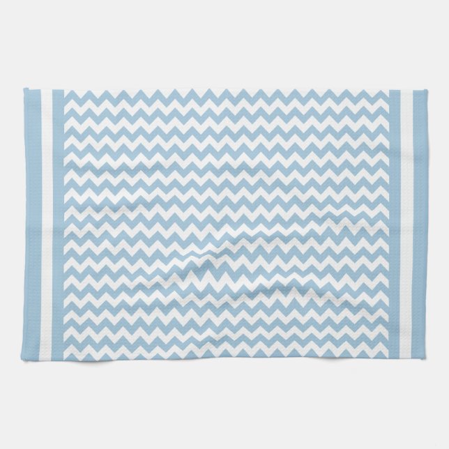 Kökskorn eller Tea Towel Blue och White Chevrons Kökshandduk (Horisontell)