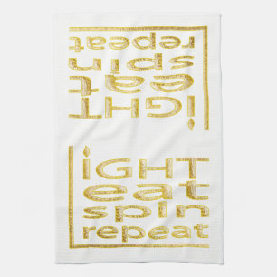 Köksläktet "Hanukkah-Light Eat Spin Repeat" Kökshandduk