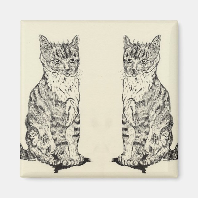 Köksmagnet Twin Cats Magnet (Framsidan)