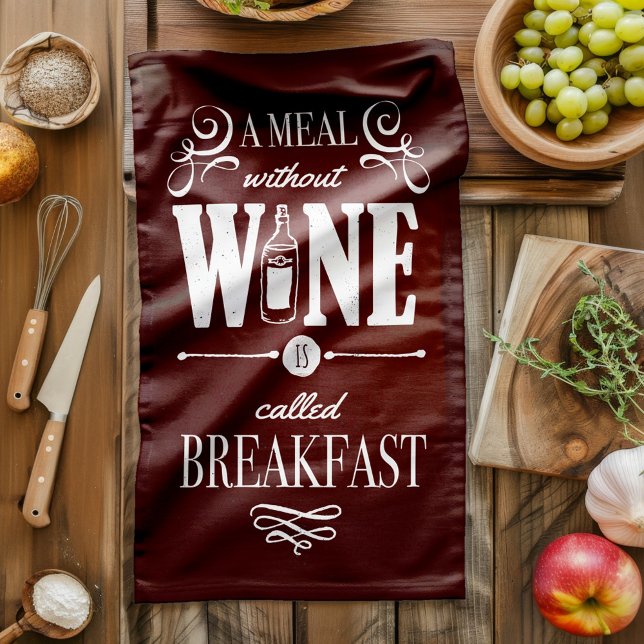 Köksmåltid utan Vin Kökshandduk (A perfect housewarming gift for wine lovers or just have it up as a kitchen towel.)