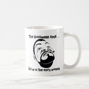 Koksmann på morgonen kaffemugg