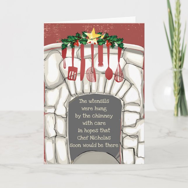 Köksmatsalar roliga kulinariska jul helgkort (Framsida)