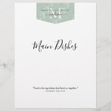 Köksmonogram Blommigt Teal Grönt Recipe Divider