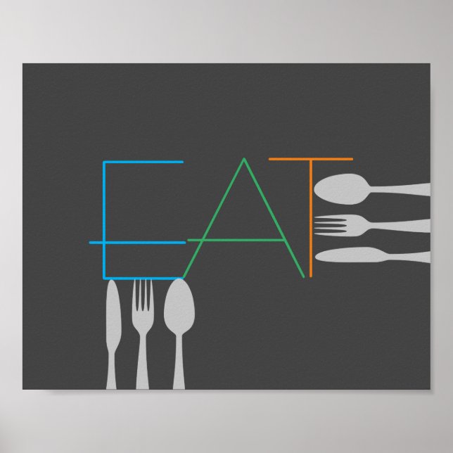 köksocitat ord art modern stil äter poster (Framsidan)