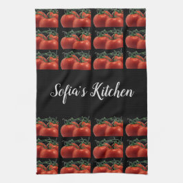 Köksomvand handduk med tomatmönster och monogram kökshandduk