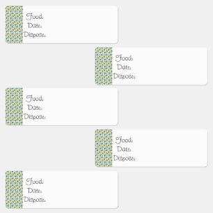 Köksorganisationen Food Labels Avocado Mönster Klistermärke