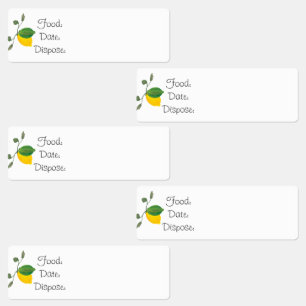 Köksorganisationen Lemon Lime Food Labels Klistermärke