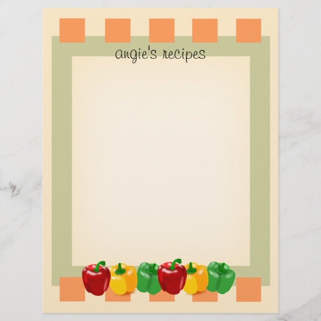 Köksrecept Papper 8.5 x 11 (Framsida)