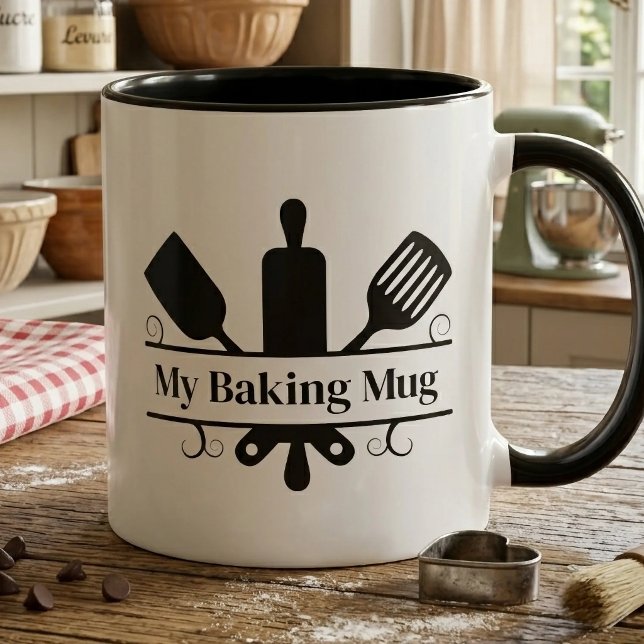 Köksredskap Monogram Mugg (Kitchen Utensils Monogram Mug)