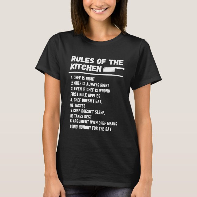 Köksregler Chef T-shirt  Matlagning (Framsida)