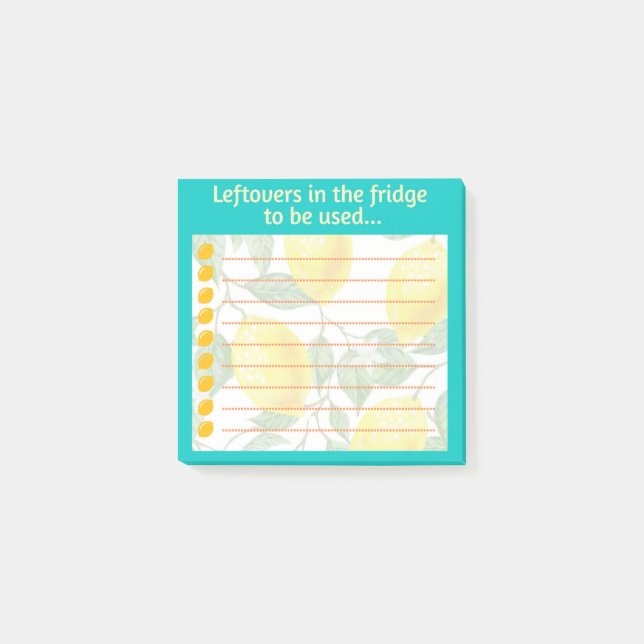 Köksrester i påminnelsen om påsen post-it block (Framsida)