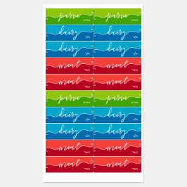 Köksskript med Hebrew Dairy Kött Parve Klistermärke