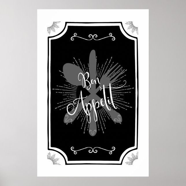 Köksskylt - Bon Appetit Poster (Framsidan)