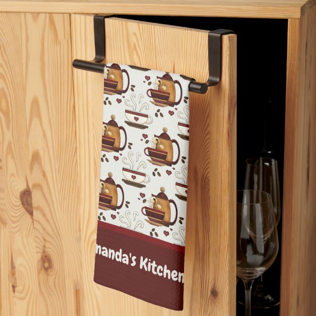 Kökstortyget Kopp & Pot Mönster Kökshandduk (Thirds Fold)