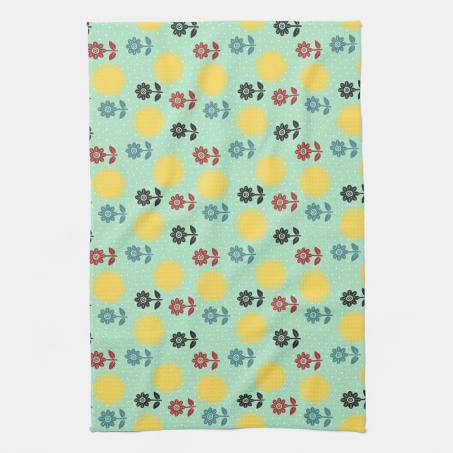 Kökstrå fantastisk Vår och sommarblomma Mönster Kökshandduk (Vertikal)